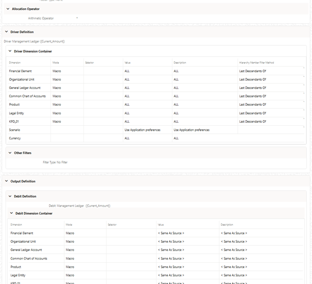 The Review process tab displays a single-page, printable report of an Allocation rule's specification.