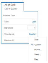 The Execution Period for the Management Ledger data output results. You can use this filter to isolate a selected timeframe for the analysis.