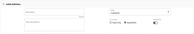 This screen allows you to define the allocation specification rule with a variable rule option selected.