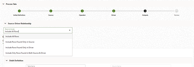 This pane appears in the Outputs tab only when the Allocation Type is set as Leaf Allocation in the Initial Definition tab.