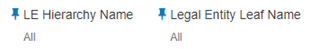 You can use this filter to select the Legal Entity Leaf Name that is related to the underlying Management Ledger data.