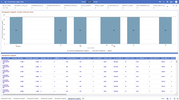 The Management Ledger05 Report provides the analysis capability on the Placeholder Management Ledger 05 Table.