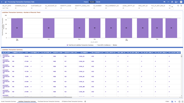 The Liabilities Transaction Summary Report provides the analysis capability on the Liability Transaction Summary Table.