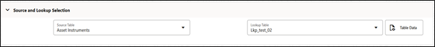 Select a Source instrument table and a Lookup table.