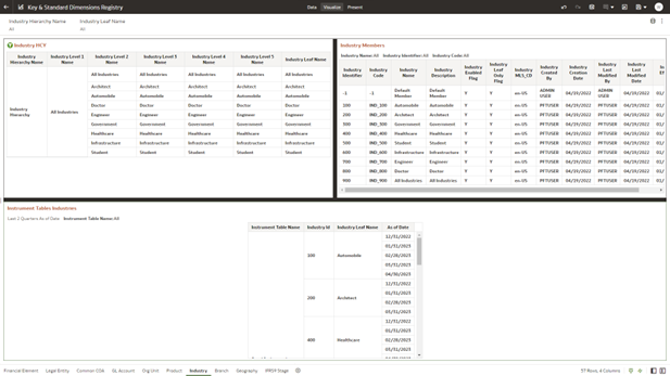 Industry - Key & Standard Dimensions Registry Industry - Key & Standard Dimensions Registry