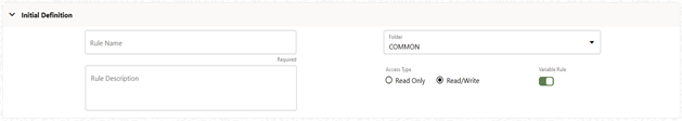 This screen allows you to define the allocation specification rule with a variable rule option selected. This screen allows you to define the allocation specification rule with a variable rule option selected.