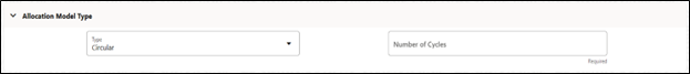 Allocation Model Type Pane with Type selected as ‘Circular’