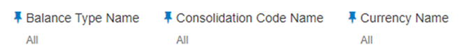 You can use this filter to select a specific Currency Name to be applied to the underlying Management Ledger data.