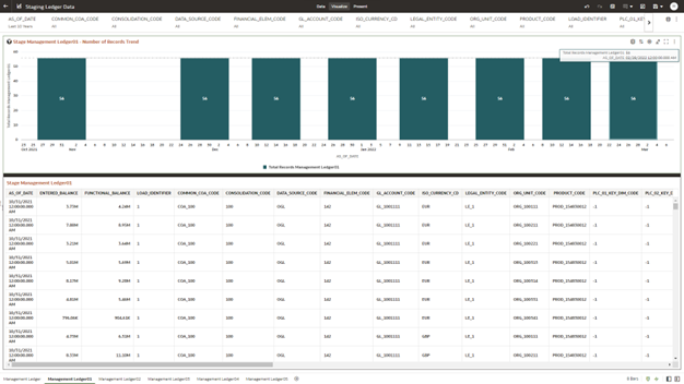 The Management Ledger01 Report provides the analysis capability on the Stage Placeholder Management Ledger 01 table.