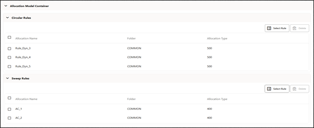 Allocation Model Container (Circular) after rules selection Allocation Model Container (Circular) after rules selection