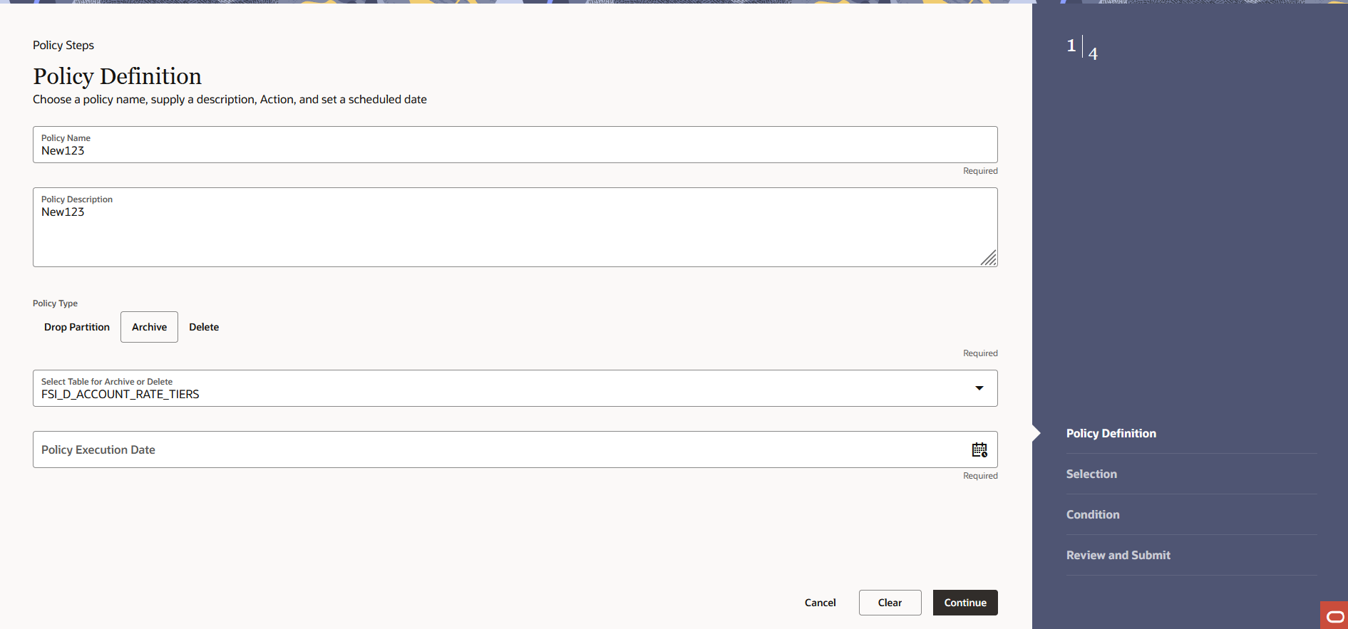 Selection section Selection section