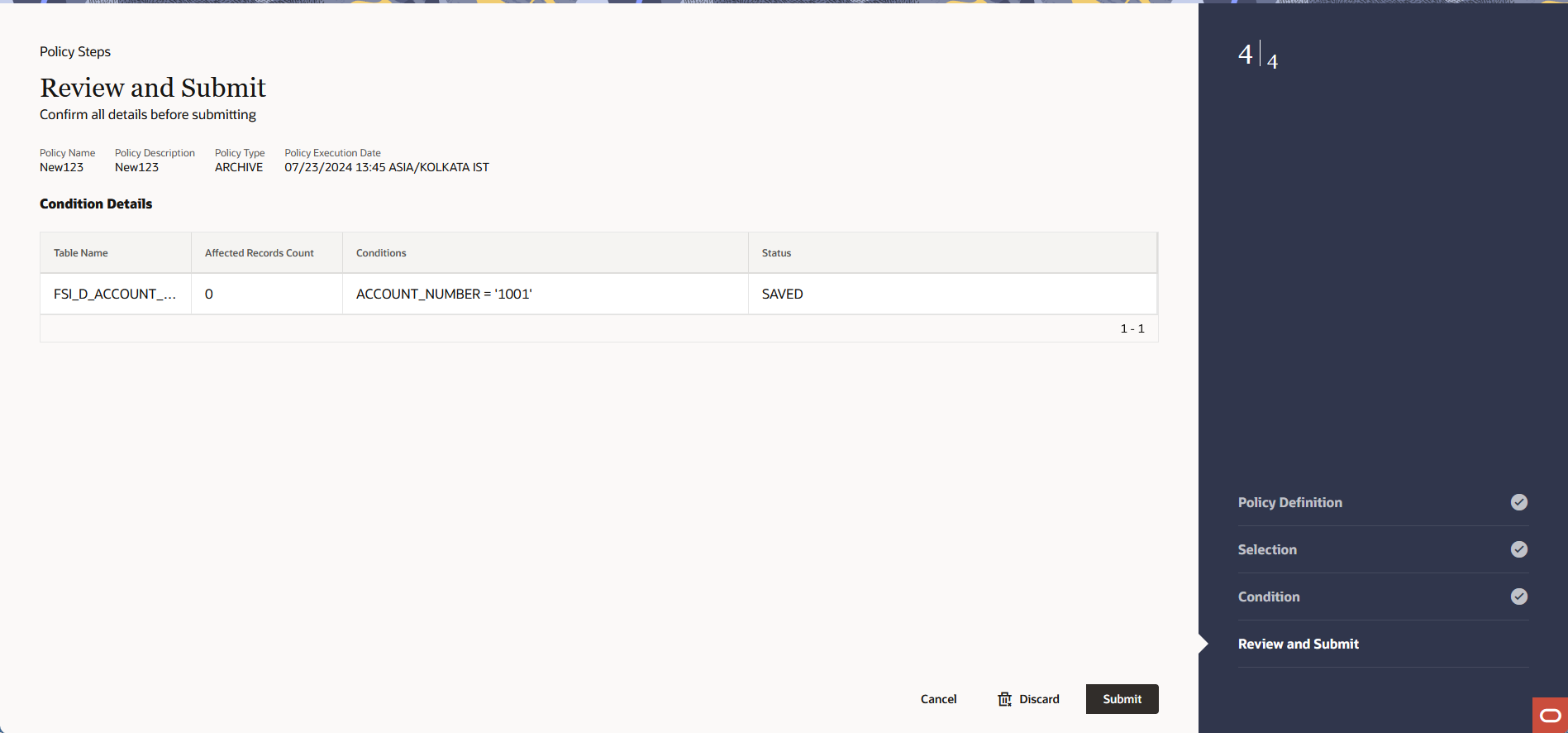 Preview and Submit section Preview and Submit section