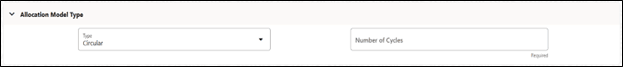 Allocation Model Type Pane with Type selected as ‘Circular’ Allocation Model Type Pane with Type selected as ‘Circular’