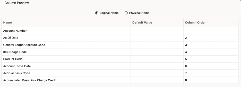 This preview screen displays the re-arranged columns. This preview screen displays the re-arranged columns.
