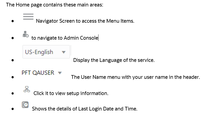 This image describes about the Home Page Icons.