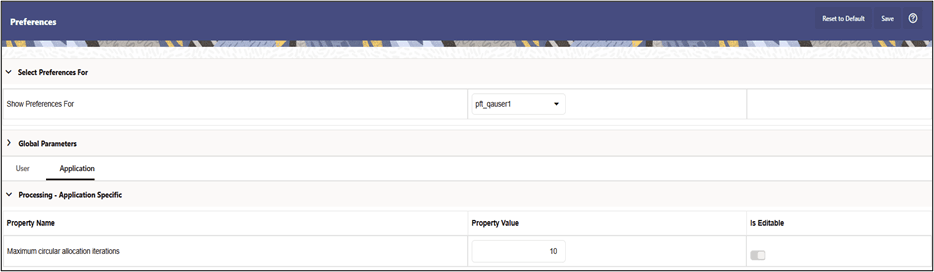 User Preferences User Preferences