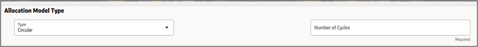 Allocation Model Type Pane with Type selected as ‘Circular’