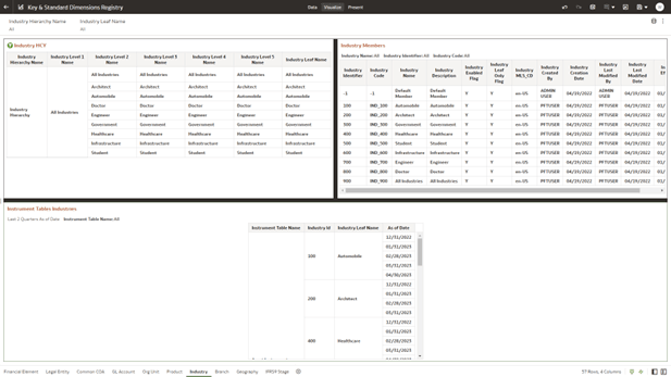 Industry - Key & Standard Dimensions Registry Industry - Key & Standard Dimensions Registry