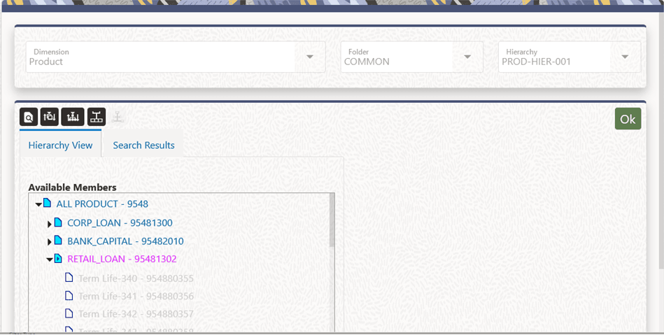 The Hierarchy View Tab or the Search Results Tab gives a full Parentage Information, on mouse hover, of each of its members starting from the root node until the mouse-hovered Member. The Hierarchy View Tab or the Search Results Tab gives a full Parentage Information, on mouse hover, of each of its members starting from the root node until the mouse-hovered Member.