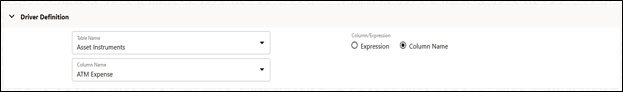 The Driver Definition Pane allows you to choose the Driver Table and the Driver Column to serve as the source of your Driver Data. The Driver Definition Pane allows you to choose the Driver Table and the Driver Column to serve as the source of your Driver Data.