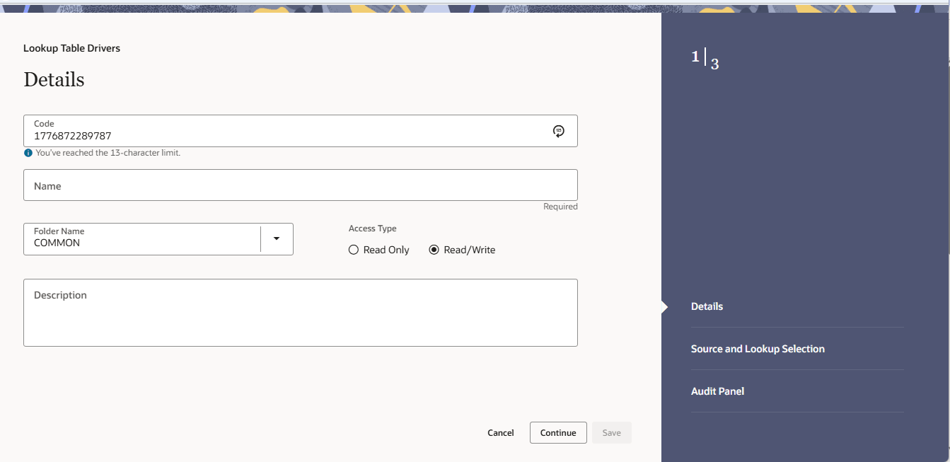 Allocation Lookup Table Drivers - Details tab Allocation Lookup Table Drivers - Details tab