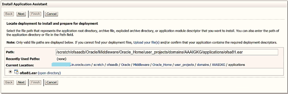This illustration displays the Install Application Assistant window.