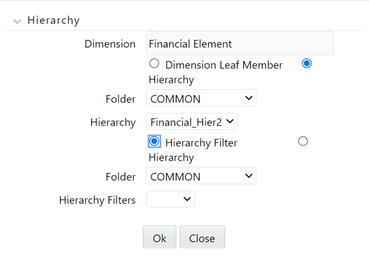 After your chosen hierarchy is displayed within the browser window, navigate to the hierarchy until you find the rollup point or leaf value you want. Select value and click OK After your chosen hierarchy is displayed within the browser window, navigate to the hierarchy until you find the rollup point or leaf value you want. Select value and click OK