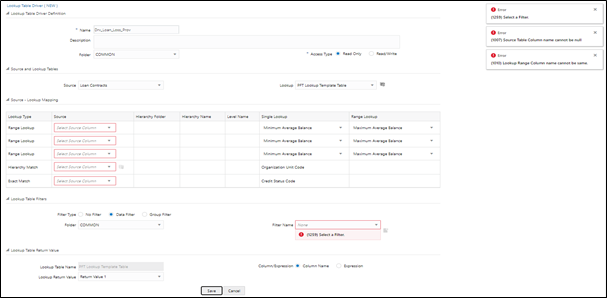 After matching, this screen allows you to save the details or the Lookup Table Driver.