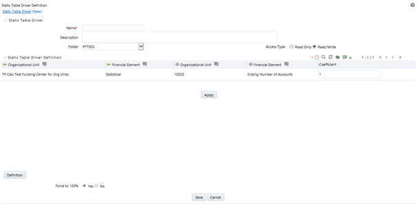 The detail screen displays a data entry table. Enter the values for valid Key Leaf value and Target Leaf value