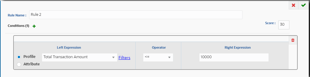 This image shows the Rules window for Rule 2 with the conditions displaying as described in the steps