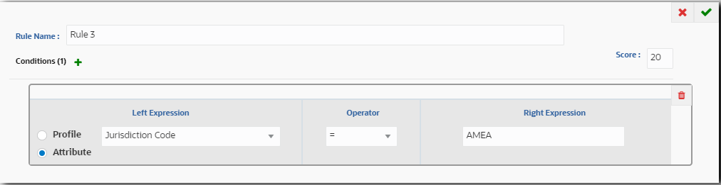 This image shows the Rules window for Rule 3 with the conditions displaying as described in the steps