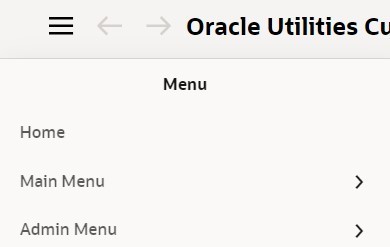 Menu expanded showing Home, Main Menu and Admin Menu