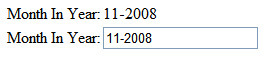 HTML rendered oraType="monthInYear"