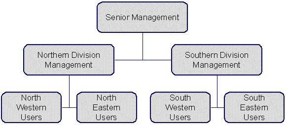 The figure illustrates the structure of an organization.
