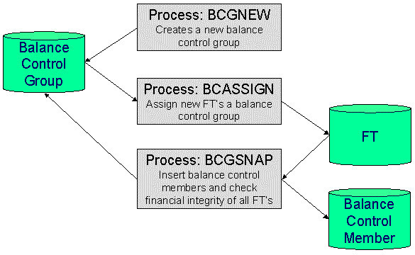 The figure indicates the different batch controls which are used in the balance control process.