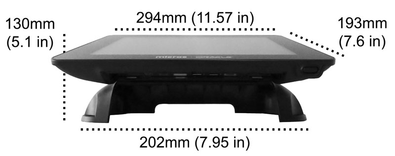 This image shows the dimensions of the Compact Workstation 310 with Basic Stand.