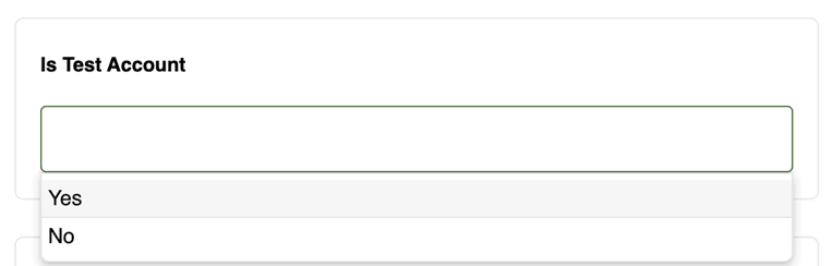 Shows the Test Account dialog box