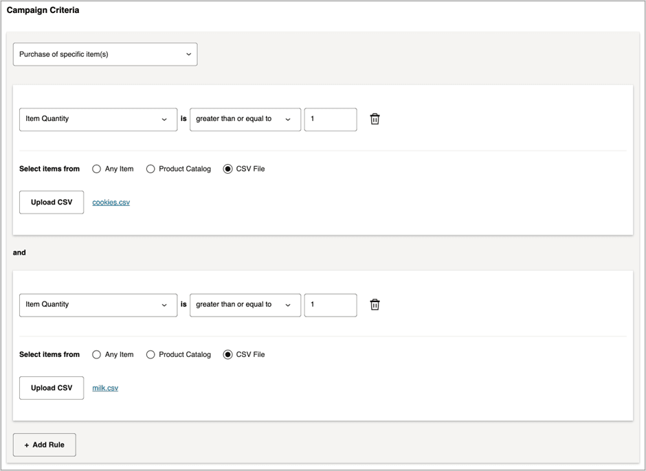 This image shows the Add Campaign - Campaign Criteria screen.
