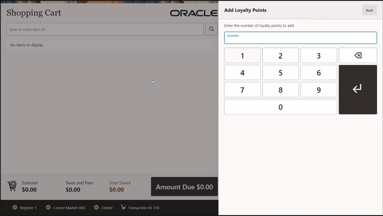 Image shows the manager appeasement points screen in Xstore. Image shows the manager appeasement points screen in Xstore.