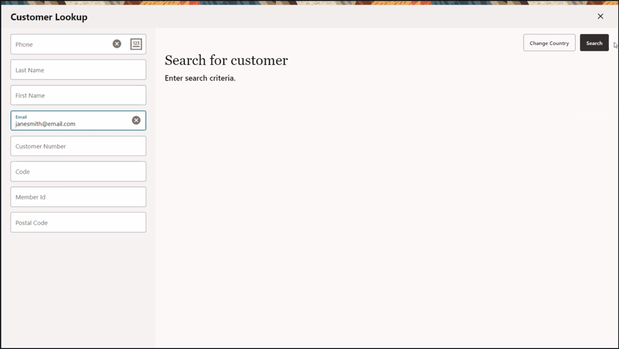 Image shows the screen for searching for a member in Xstore. Image shows the screen for searching for a member in Xstore.
