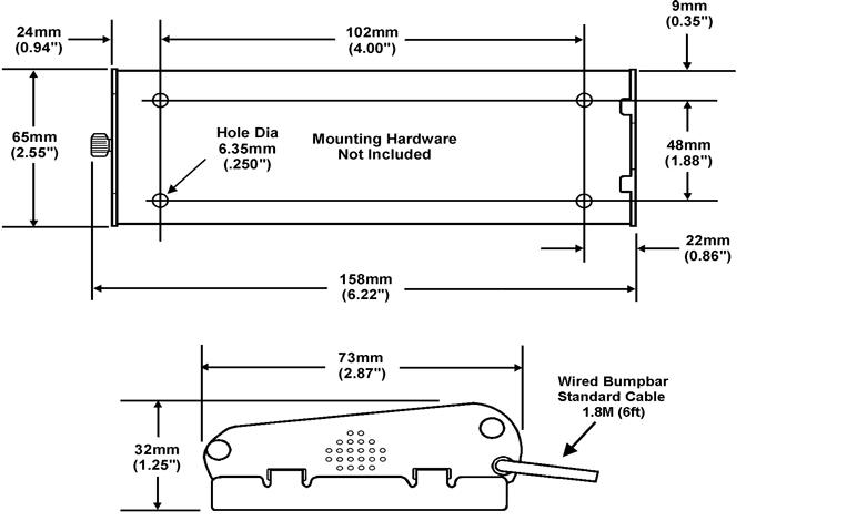 This figure shows the MICROS 10-Key Bumpbar Mounting Bracket.