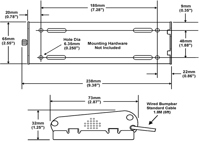 This figure shows MICROS 20-Key Bumpbar Mounting Bracket.