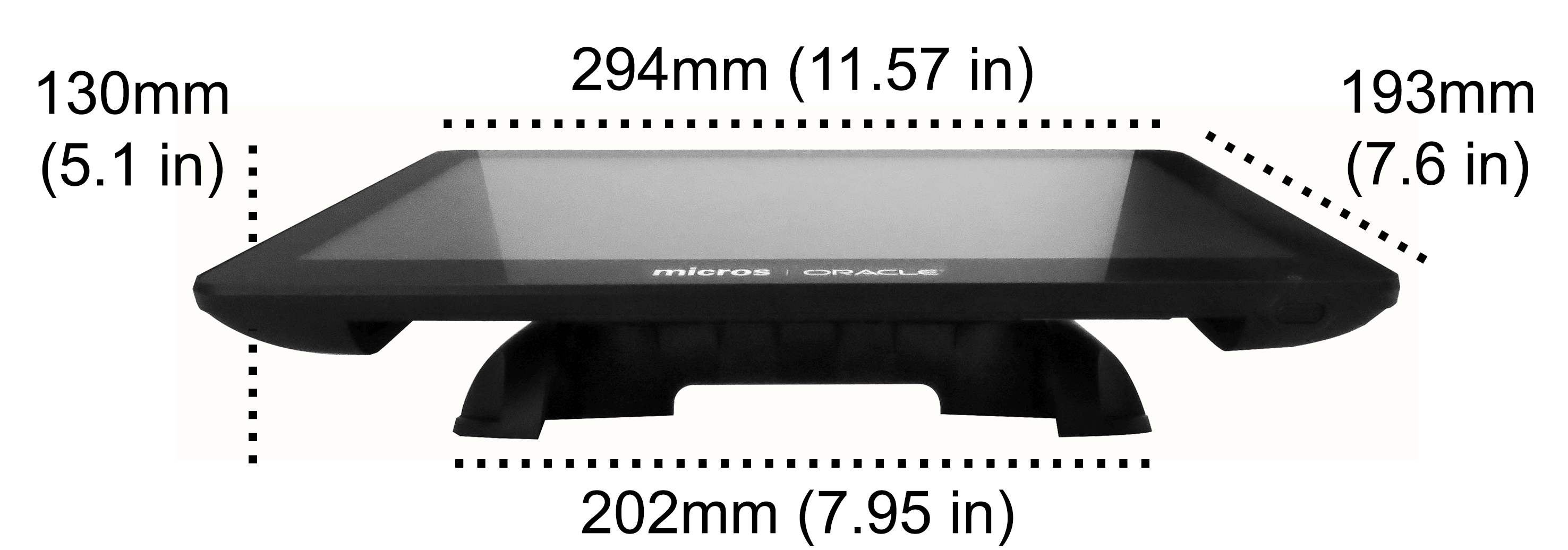 This image shows the dimensions of the Compact Workstation 310 with Basic Stand.