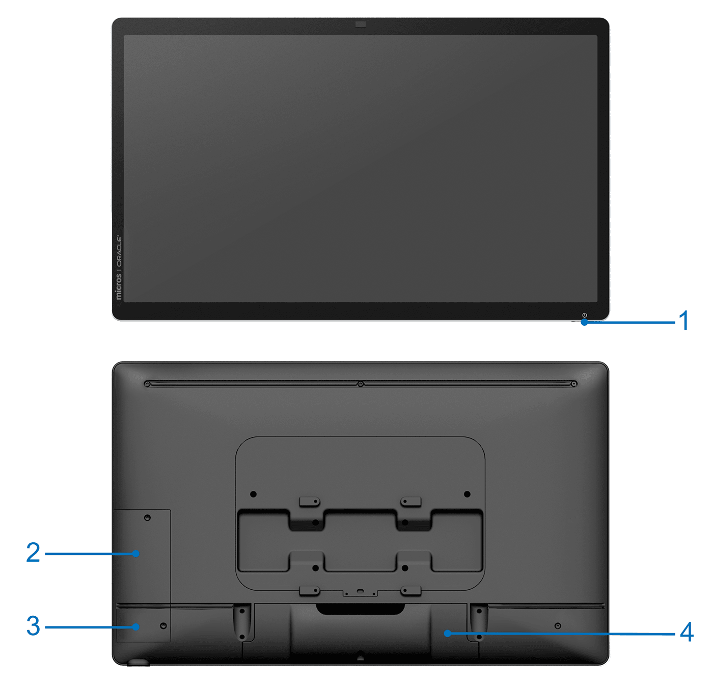 This figure shows the basic features of the Oracle MICROS Express Station 4 Series. This figure shows the basic features of the Oracle MICROS Express Station 4 Series.