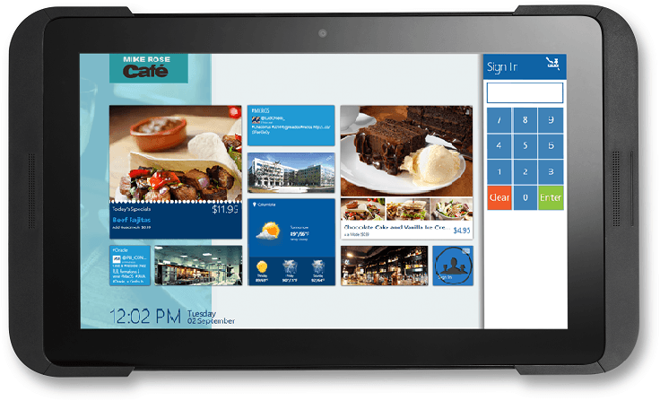 This figure shows the MICROS Tablet E-Series 11 with Sleeve.