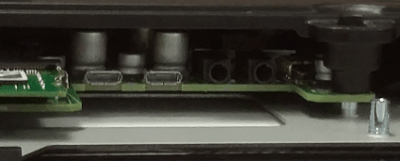 This figure shows the Option I/O Ports on the Workstation 6 Series.