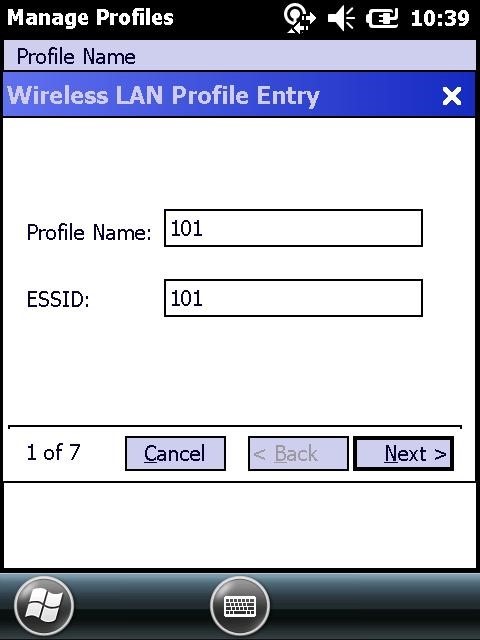 This figure shows the MC55A Wireless LAN Profile Entry dialog box. This figure shows the MC55A Wireless LAN Profile Entry dialog box.