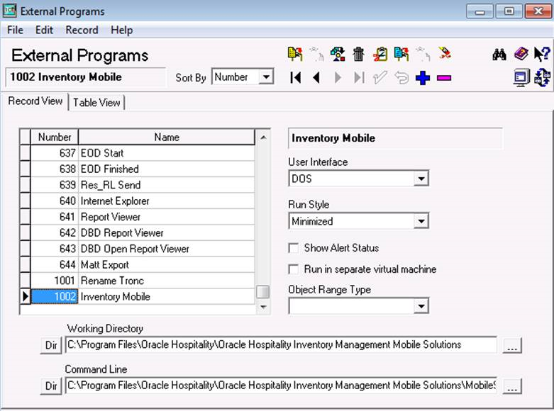 This image shows the external programs screen. This image shows the external programs screen.