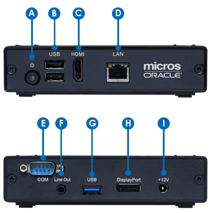 This figure shows the basic features of the Oracle MICROS KDC-210.
