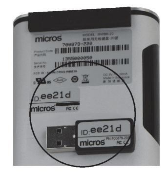 This figure shows an MWBB-20 and an MWBB Dongle with matching 5-byte IDs.
